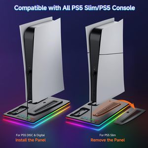 Base de Carga con Ventilador de Refrigeración RGB de Alta Calidad y Colorido para Consola <span class=keywords><strong>PS5</strong></span> / Slim / Pro, con Soporte para Dos Controles - Product Image 3