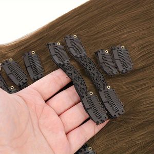 Mới phát hành phần mở rộng tóc Clip-in 100 tóc con người clip trên liền mạch vô hình clip trong phần mở rộng tóc - Product Image 6