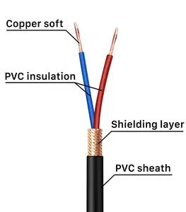 Câble blindé de taille personnalisée fil électrique deux noyaux-câble d'alimentation de fil de gaine de cinq noyaux