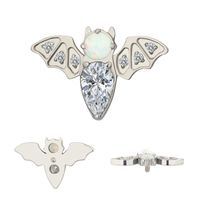 ASTM-Piercing de titanio F136 para mujer y niña, pendientes internos de Labret sin rosca, joyería corporal en forma de abeja