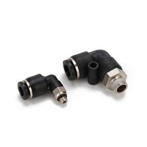 ข้อต่อเร็วแบบนิวเมติก Airtac APL8-02 ทำจากทองเหลือง ขนาด 8 มม. รุ่น PL8-01 สีขาว รุ่น PL10-03 ข้อต่อเกลียวนอกแบบงอ สำหรับท่อลม - Product Image 1