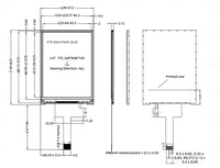 Modul LCD TFT BOE 2 Inci 240*320 12pin Antarmuka SPI Layar LCD Warna HD IPS Driver ST7789 Lampu Latar LED WSD