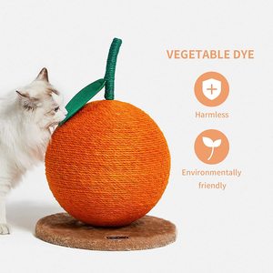 Nuevo diseño: Rascador para gatos con bola naranja, poste rascador para mascotas con cuerda de sisal, poste rascador para gatos con diseño de cereza para gatos y gatitos. - Product Image 6