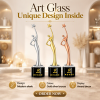 Trophée de danse personnalisé en forme d'étoile, statue dorée, base en cristal étoile à cinq branches, trophée de compétition de danse