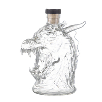Carafe en verre en forme de tête de dragon, bouteille à whisky, liqueur, pot de stockage de vin créatif pour bar à domicile, fête, vaisselle décorative