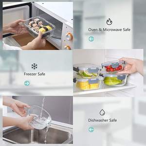 Wholesale 12-Piece BPA Free & Leak-Proof <b>Glass</b> Food Storage <b>Containers</b> Airtight Meal Prep Bento Boxes Lids Kitchen Use - Product Image 5