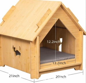 Casa para Mascotas de Madera Resistente, Fácil de Montar y Desmontar, con Ventilación, Cama de Bambú Sólido para Interiores, Fabricada en Fábrica, en Tamaños Grandes y Pequeños Personalizables - Product Image 4