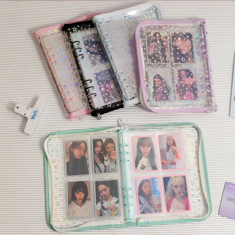 【新品未開封】BounPrem Photobook写真集 &両面カード6枚セット New Colorful 6-Ring Binder Cover Pocket Multiple Notebook