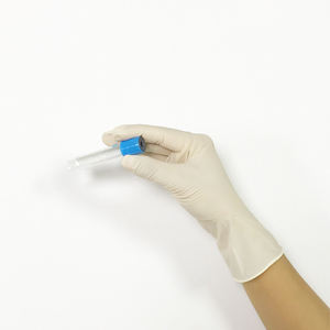 Gants d'examen jetables en latex sans poudre, épaisseur 5 MIL, longueur 24 CM, bord coupé, manchette lisse, usage général, fabriqués en Malaisie - Product Image 1