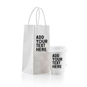 Bolsas de Papel Kraft Reciclado con Asa para Comida para Llevar, con Logotipo Impreso Personalizado, para Restaurantes - Product Image 3