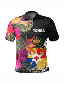 Camiseta tipo polo del 50.º aniversario de la independencia de Papúa Nueva Guinea con estampado tribal de pájaro del paraíso e hibisco - Product Image 6