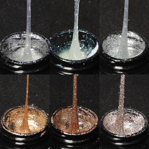 Gel de dessin élastique pour nail art OEM ODM, gel araignée réfléchissant à haute pigmentation, pot de 5g10g, <span class=keywords><strong>argent</strong></span>, or, 14 couleurs, nouveau gel araignée <span class=keywords><strong>pailleté</strong></span> - Product Image 6