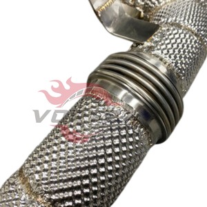 Collecteur d'échappement universel Vortex à haut débit, poli miroir, en acier inoxydable SUS304 de 1,5 mm d'épaisseur pour M550i/M850i/750i N63 - Product Image 4