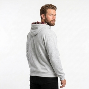 Sudadera con capucha ecológica de invierno con cremallera, estilo urbano hip hop, 100% poliéster, estampada con serigrafía, etiqueta personalizada, forrada, venta al por mayor - Product Image 2