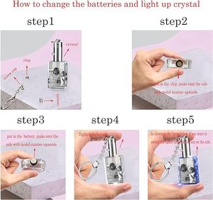 Cá nhân pha lê Keychain với hình ảnh hình ảnh tùy chỉnh khắc Keyring với LED ánh sáng - Product Image 2