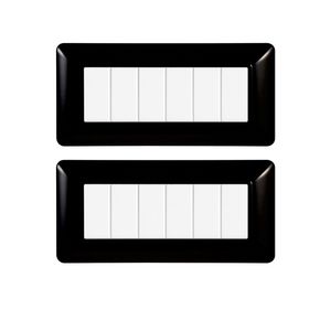 Enchufe de pared de plástico Gloca, 6 tomas, negro, juego de 2, uso residencial - Product Image 1