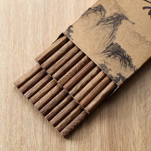 Chicken Wing Wood Chopsticks 10 Pairs Round Head Unpainted Wax Free Household Chinese Style - Product Image 2