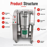 Nouvelle machine de préparation alimentaire électrique commerciale 18L 35L en acier inoxydable, hachoir à viande, mélangeur, coupe-légumes, mixeur à houmous