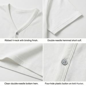 High Quality Fabric low price Men <b>Short</b> <b>Sleeve</b> t-shirt TKAN1013D Loose Fit Breathable Solid Color Casual <b>Button</b> <b>Up</b> Cardigan Tees - Product Image 2