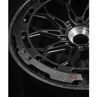 Juego de 2 Ruedas de Aleación Forjadas con Bloqueo Central Escalonado de Fibra de Carbono para Porsche 911 GT3 GT3RS GT2RS 718 GT4 GT4RS CarreraGT 918 Spyder