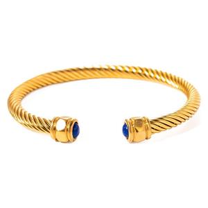 Bracelet en fil d'acier en forme de C, style Instagram, best-seller transfrontalier, jonc rétro tendance en acier inoxydable électroplaqué - Product Image 5