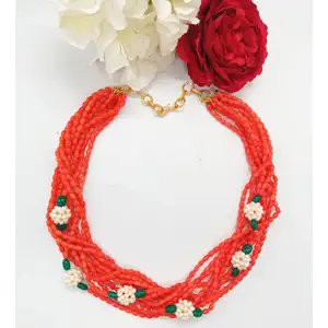 Joyería de moda 2024, Perla Natural hecha a mano con cuerdas de Caroline, collar de cuentas para mujer de piedra de la India