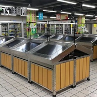 Supermarkt Plastic Metalen Staal Houten Groente-en Display Stands Rack Plank