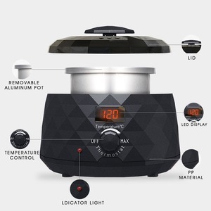 Calentador de cera negra 500cc Calentador de cera Olla Control de temperatura digital Calentador de cera depilatoria Olla Depilación - Product Image 2