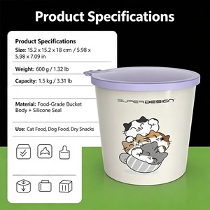 Contenedor Hermético para Alimentos para Mascotas FreshLock, Lonchera de Plástico, Caja de Almacenamiento a Prueba de Humedad para Mascotas y Uso Doméstico - Product Image 3