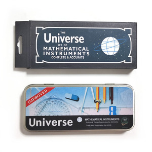 Ensemble mathématique d'univers bon marché 13pcs boussole diviseur mathématique ensemble dans une boîte en métal - Product Image 1