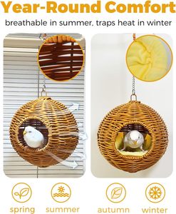 Nid en acier pour cage, hamac pour petits oiseaux, nid pour pondre des œufs, endroit pour dormir, maisonnette pour perruche, canari, budgerigar - Product Image 5