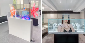 30 ''55'' 70 ''อัลตร้า <span class=keywords><strong>HD</strong></span> 3D โฮโลแกรมโปร่งใสจอแสดงผล OLED สร้างขึ้นใน PC 4K ผ่านการตอบสนองทางดิจิตอลหน้าจอสัมผัสสมาร์ท - Product Image 5