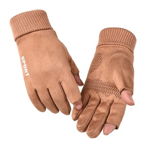 <b>Suede</b> <b>Gloves</b> One Size Fleece Lined Warm Touchscreen For Riding And Delivery - Product Image 4