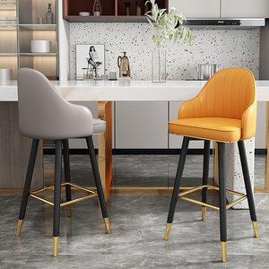 Taburetes Altos Ergonómicos, Juego de 2, Respaldo Acolchado con Patas Cromadas, Taburetes Tapizados para <span class=keywords><strong>Cocina</strong></span> y Comedor - Product Image 5