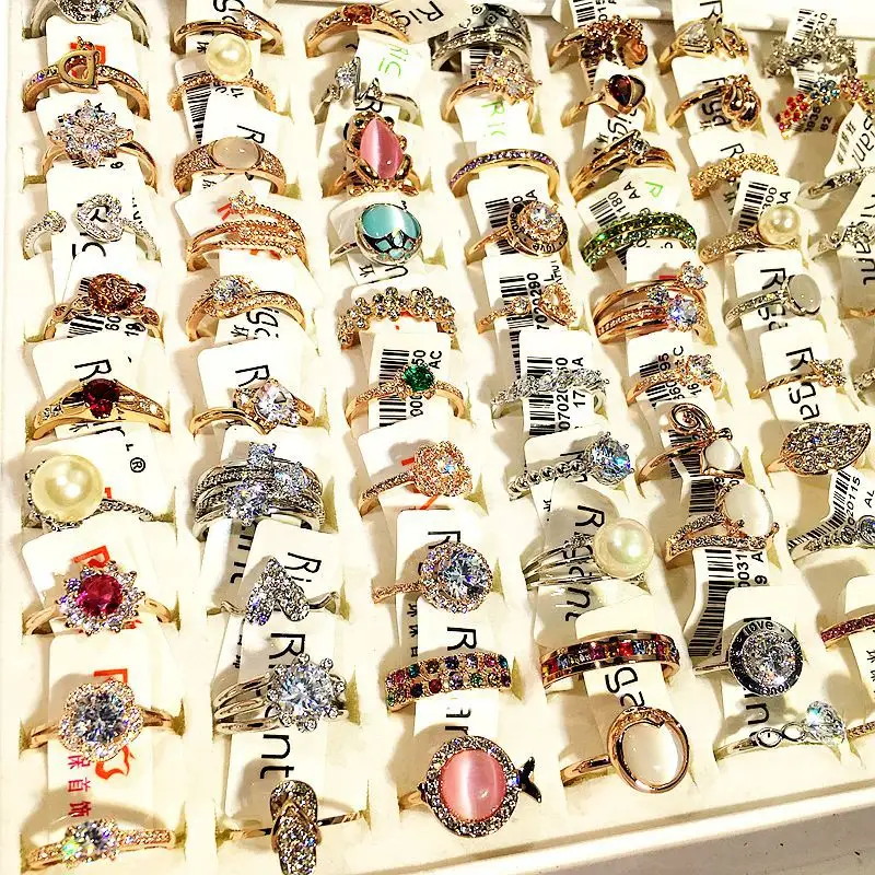PUSHI korea style ring jewelry cheapest finger bulk jewellery ring gold plated simple bulk rings women