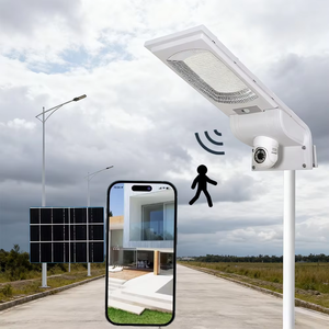 ไฟถนน LED อัจฉริยะ 300W พลังงานแสงอาทิตย์ ควบคุมผ่าน WiFi พร้อมกล้องสนทนาด้วยเสียง เซ็นเซอร์ตรวจจับความเคลื่อนไหว PIR ไฟรักษาความปลอดภัยในตัว - Product Image 2