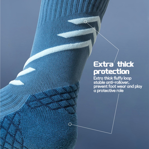 جوارب رجالي مضادة للانزلاق سريعة الجفاف جيدة التهوية قطن ضغط شعار مخصص محبوك قبضة ركوب الدراجات كرة القدم الجوارب الرياضية الكفة - Product Image 3