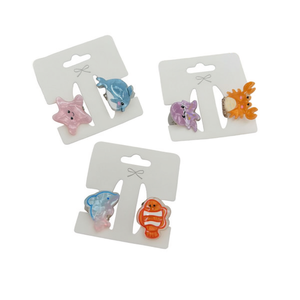 Set di fermagli per capelli con piccoli animali marini, creature marine colorate per bambine, accessorio per ragazze - Product Image 1