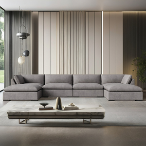 Juego de sofá modular de <span class=keywords><strong>pana</strong></span> de terciopelo de cuero personalizado privado FERLY, muebles de sala de estar - Product Image 1