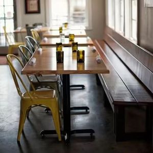 Nuovo Tavolo da Pranzo <span class=keywords><strong>per</strong></span> Ristorante 2024, Arredamento Commerciale con Piano <span class=keywords><strong>in</strong></span> <span class=keywords><strong>Legno</strong></span> e <span class=keywords><strong>Gambe</strong></span> <span class=keywords><strong>in</strong></span> Metallo - Product Image 3