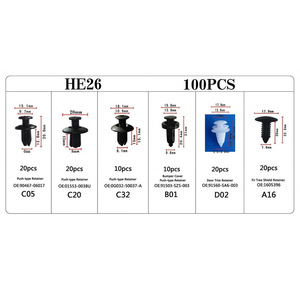 HE26 100PCS Universal <b>Car</b> Buckle Set Nylon <b>Push</b> Type Retainer Door Trim Shield Cover C05 C20 C32 B01 D02 A16 - Product Image 4