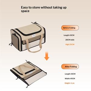 <span class=keywords><strong>Sac</strong></span> de transport pour animaux de compagnie extra large avec base antichoc, <span class=keywords><strong>sac</strong></span> de voyage pliable avec fenêtres en maille et cadre intégré pour chiens et chats - Product Image 4