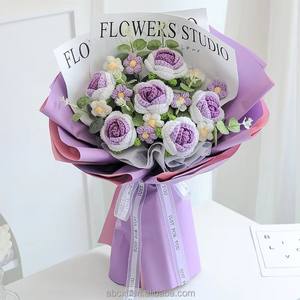 باقة مصنوعة يدويًا من البوليستر روز كيفا للبيع بالجملة عيد الحب عيد الأم عيد الميلاد عيد هالوني المدرسة مرة أخرى - Product Image 4