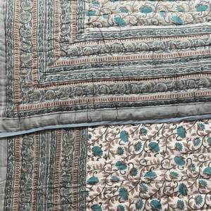 Rajasthani Handloom Pure Cotton Voile <b>Bedding</b> Set Handmade <b>Quilt</b> Reversible Razai Hand Block Rajasthani Printed Patchwork Warm - Product Image 1