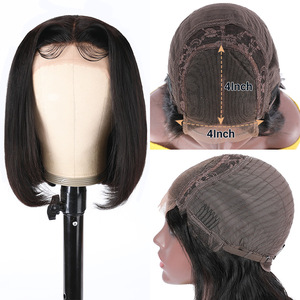 Tóc Giả Ngắn Thẳng Tóc Người Brazil Tóc Người 4X4 Tóc Giả Ren Trải Chân Tóc Trước Kẹp Tóc Trước Với Tóc Trẻ Em - Product Image 2