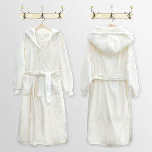 Albornoz largo de franela para mujer con logotipo personalizado al por mayor, terciopelo Coral, colores sólidos, toallas de baño para el hogar para adultos, ropa de dormir, PIJAMAS - Product Image 2