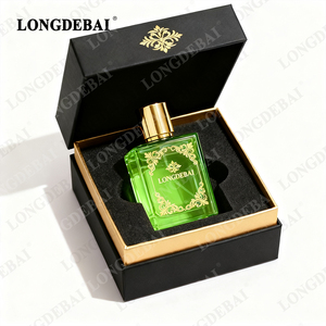 Custom New Design Blue Elegant Perfume <b>Empty</b> <b>Bottle</b> 30ml 50ml 100ml Crimp square Luxury Glass Perfume <b>Bottle</b> with Gold Zamac Cap - Product Image 4