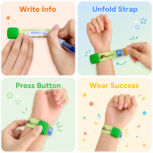 Bracelet <span class=keywords><strong>d</strong></span>'identification pour enfants, réglable, étanche, anti-perte, inscriptible, pour la sécurité des enfants - Product Image 3