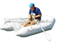 Vente directe d'usine, bateau pneumatique de 2,3 m, plancher en aluminium, bateau pneumatique en PVC avec tuyau d'air en PVC, bateau de sauvetage