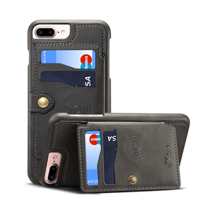 A prueba de golpes caso de cartera de cuero pu puede palo soporte de coche de caso para el iphone 7 plus para iphone 8 plus - Product Image 1
